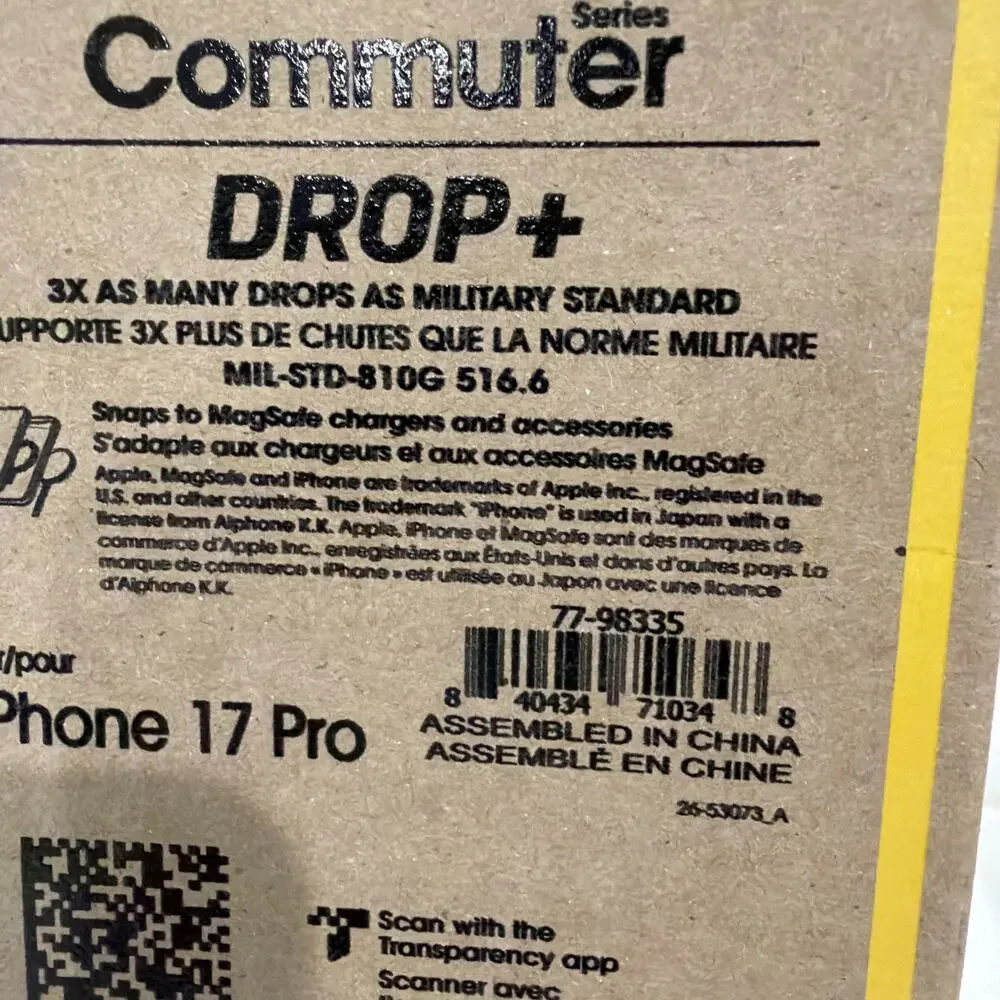 NEW OtterBox iPhone 17 Pro Commuter Drop+ Series Phone Case - Unknown Color